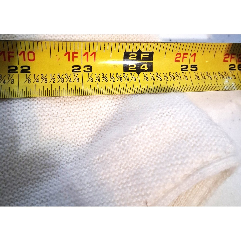 Izod Lacoste Cardigan Mens L White Vintage Preppy V-Neck Knit Sweater Logo 80s - Picture 11 of 13